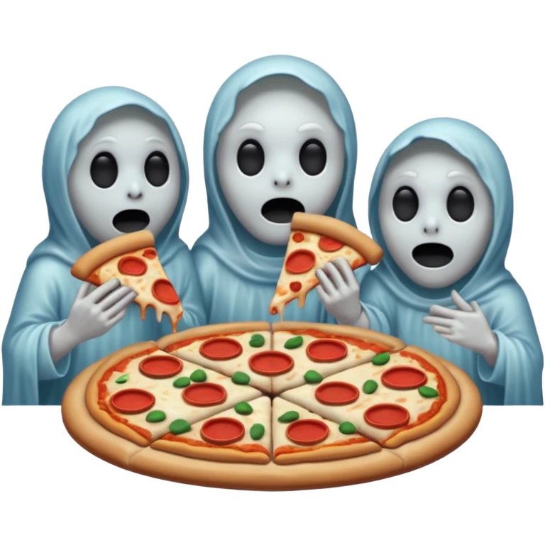 the ghosts are eating pizza emoji
