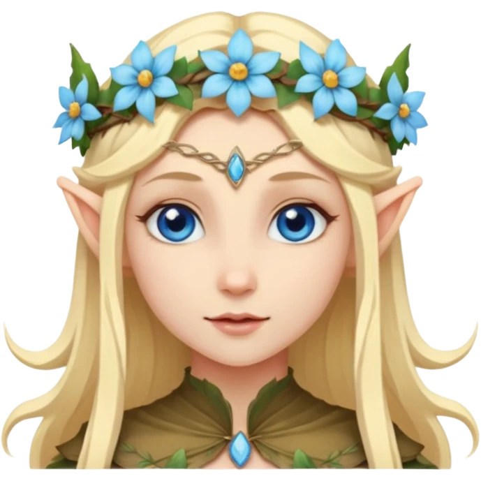 A pale blue eye blonde elf fairy goddess emoji