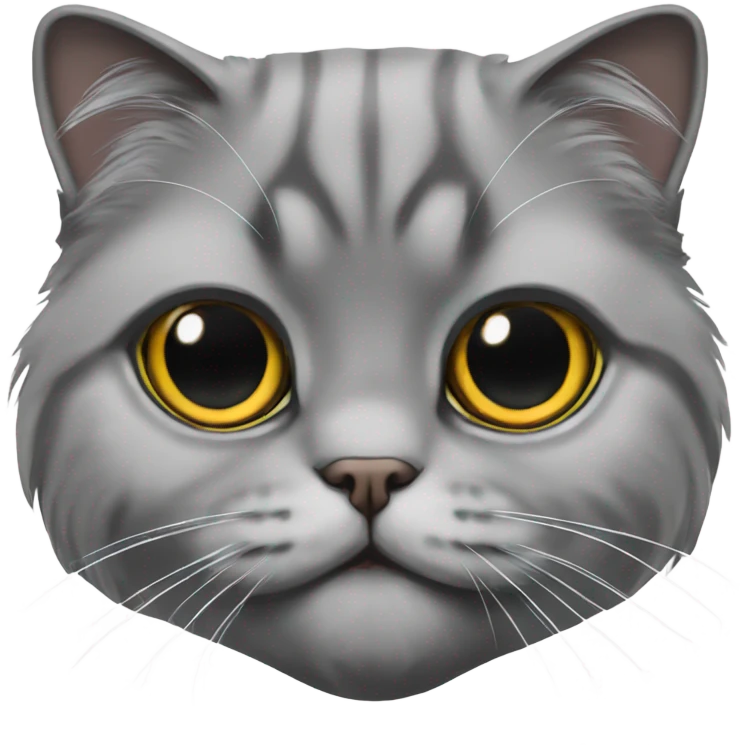 scottish fold cat gray long-haired  emoji