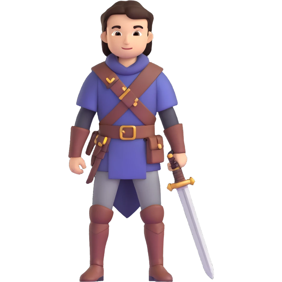 heroic adventurer with sword emoji