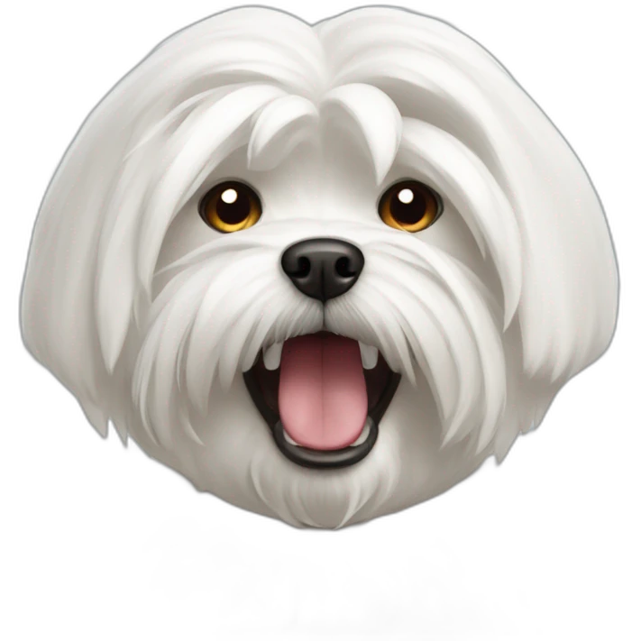 Maltese dog angry teeth emoji