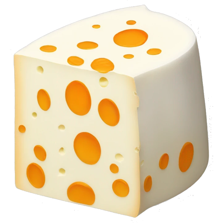 white cheese with orange rim emoji