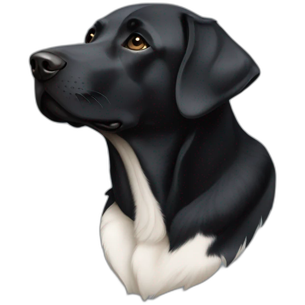 Black Labrador dog with white strip on his neck slepping emoji