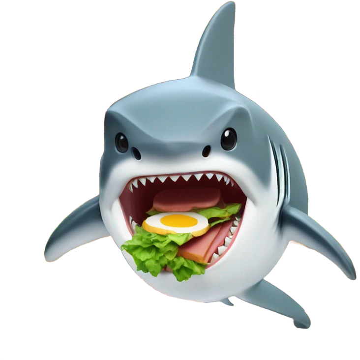 Shark eating a sandwich emoji
