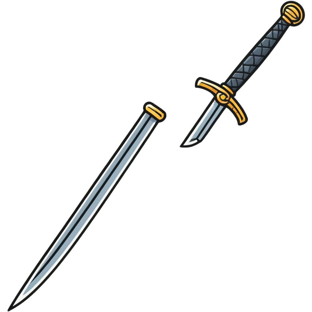a cartoon sword with shiny blade emoji