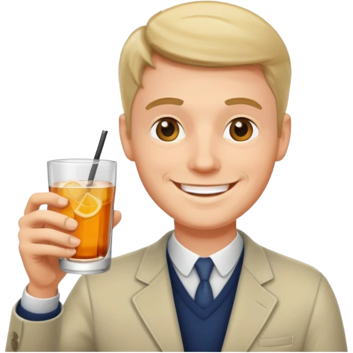 White man and drink emoji
