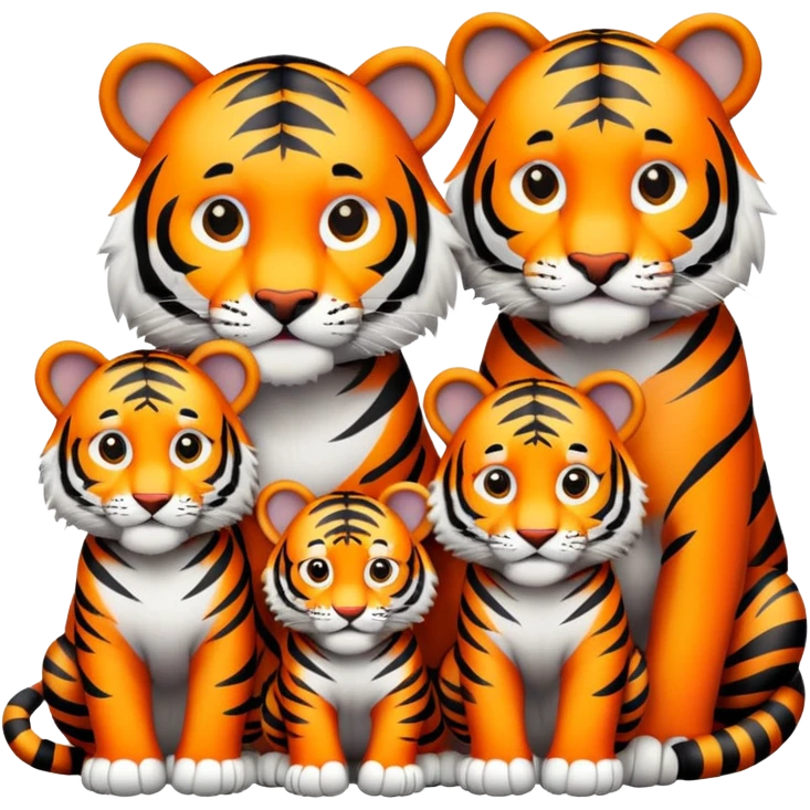 Tiger family with cubs emoji