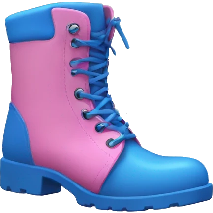 Pink boots and blue emoji