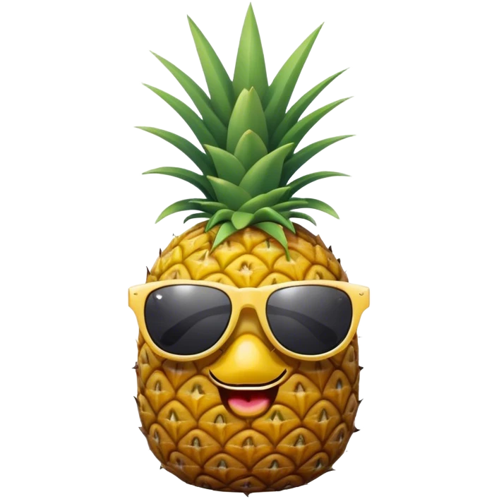 Make a pineapple with sunglasses and a bow  emoji