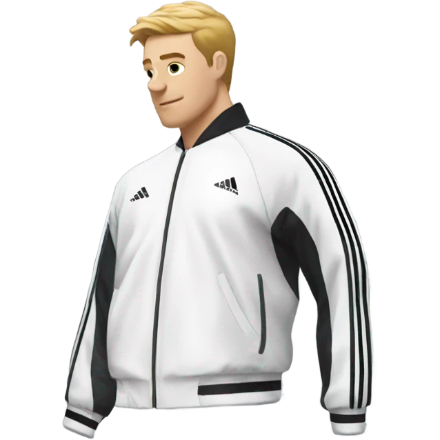 white adidas with black stripe on sleeve emoji