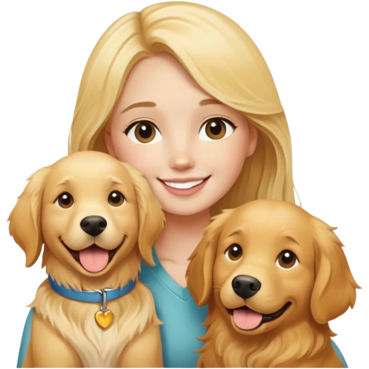 blonde girl with golden retriever  emoji