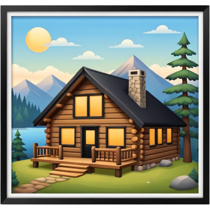 Cozy modern cabin  emoji