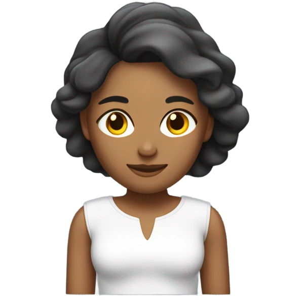 Mujer de cabello  oscuro y piel blanca haciendo ejercicio  emoji