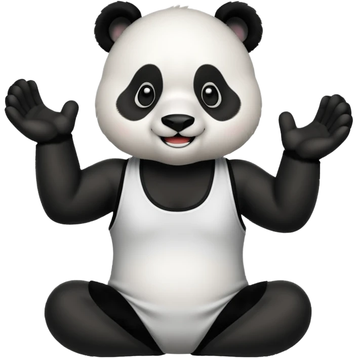 flexing panda bear with tanktop emoji