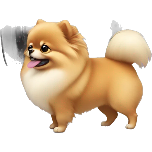 Pomeranian lifting weights emoji
