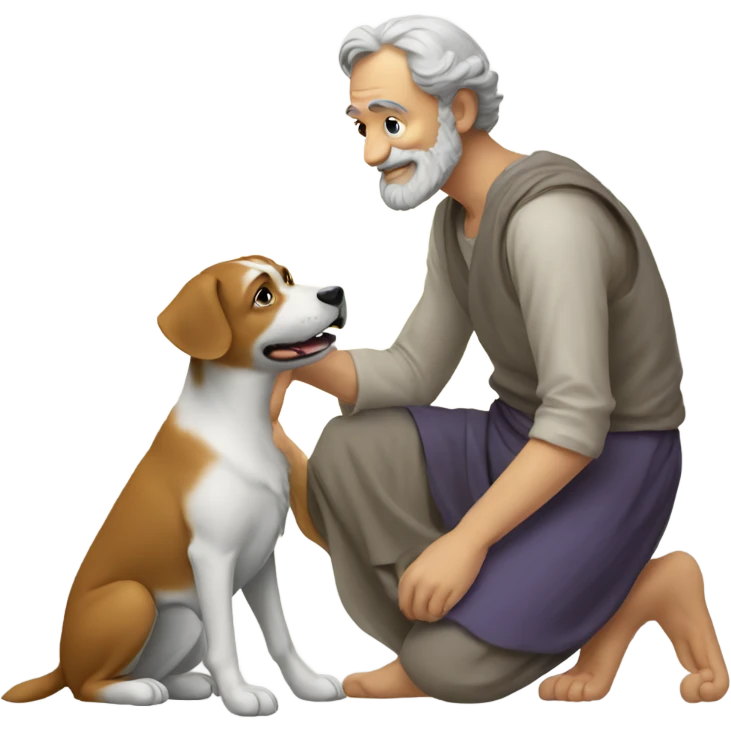 Aristotle petting a dog emoji