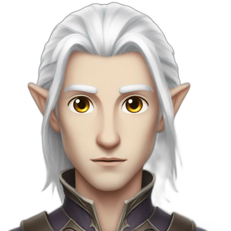 white hair pale elf male intimidating  emoji