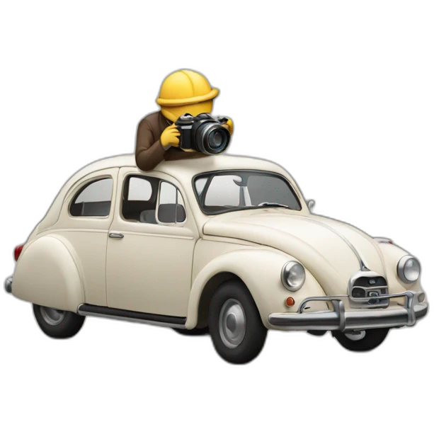 photographe qui photographie une voiture emoji
