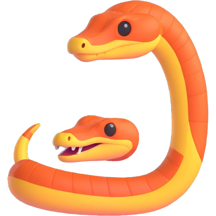 python regius detailed realistic,, full image flat  side profile 75% front facing full  design in 3d soft l centered composition 
cartoon style 140x140 pixels emoji