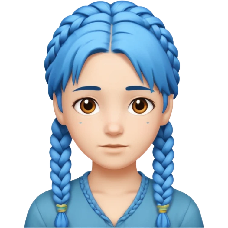 Braided Blue Hair emoji