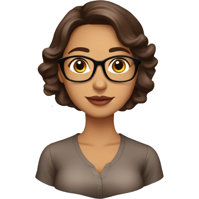 Profesora-joven-colombiana-cabello chocolate-blusa-pestañas emoji
