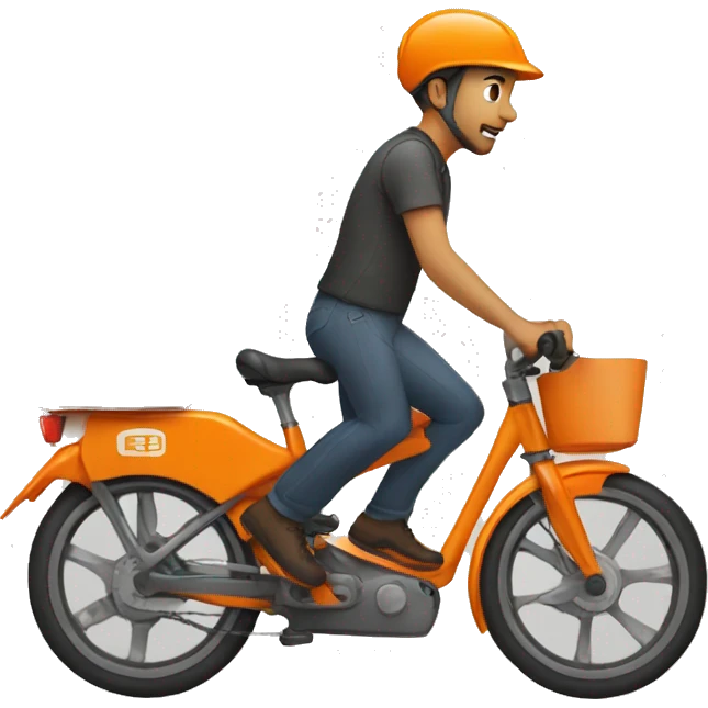 Courier on an orange bike emoji