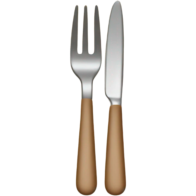 Emoji eating with fork and knife  emoji
