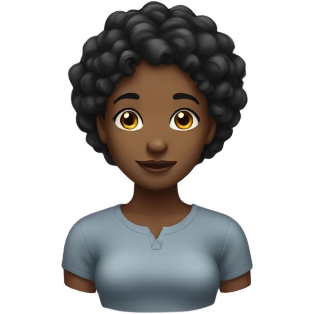 Blushing black girl  emoji