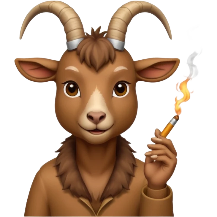 Goat smoking a cigarette  emoji