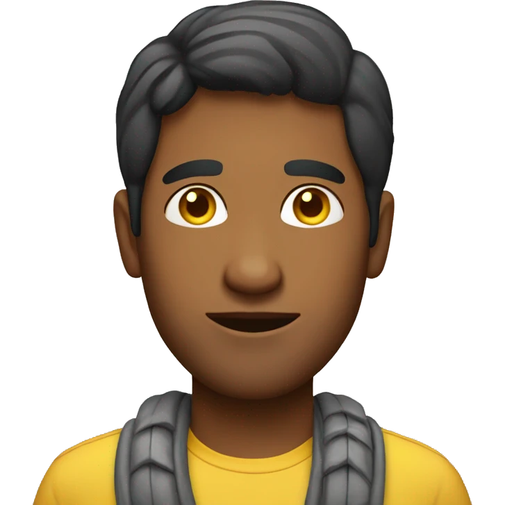 indian guy with middle part hair and a banana emoji