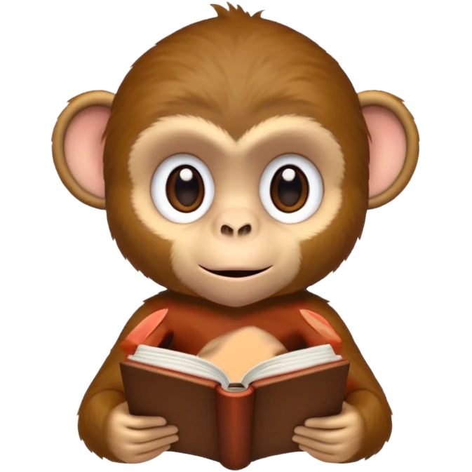 Monkey with book emoji