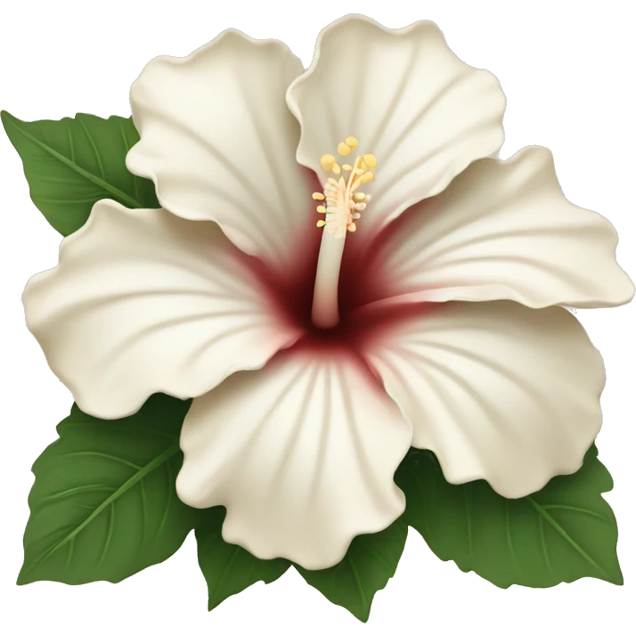 white and beige hibiscus flower  emoji