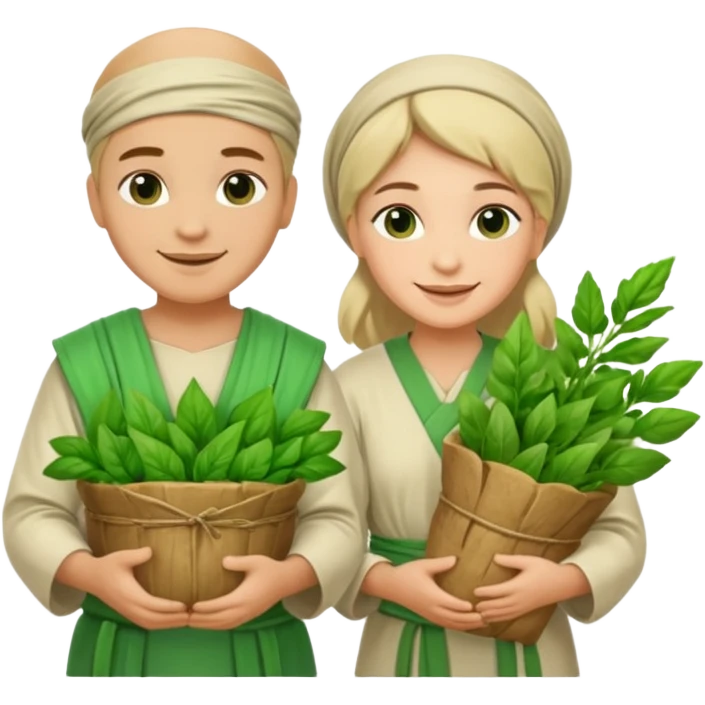 Ancient Healers with herbs  emoji