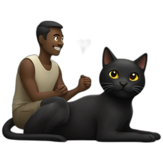 black cat with man emoji