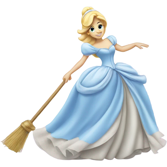 Cinderella sweeps away emoji