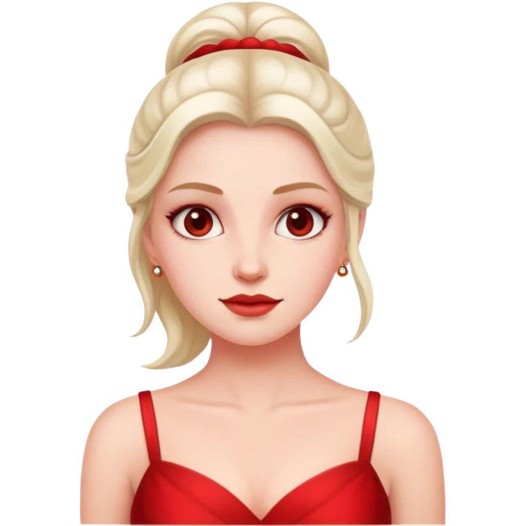white conservative woman in red dress emoji