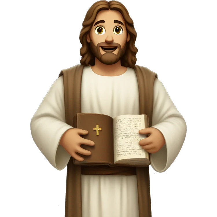 Jesus holding bible emoji