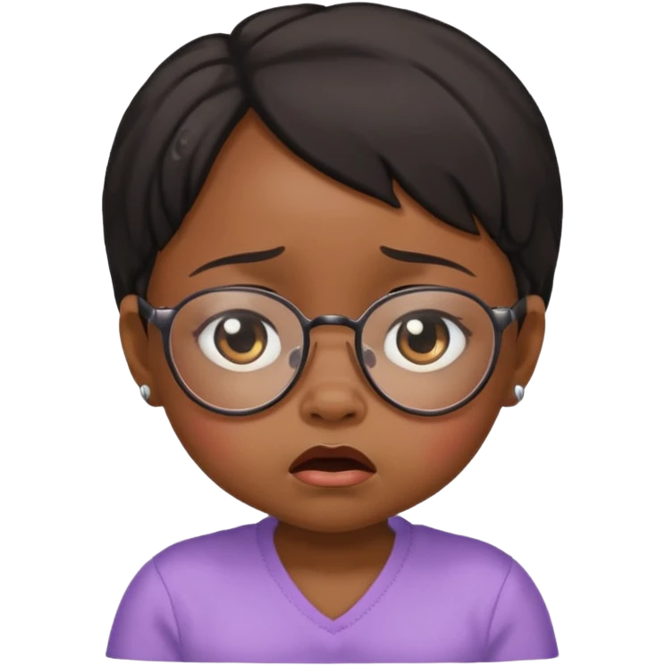 bllack baby girl crying with glasses emoji