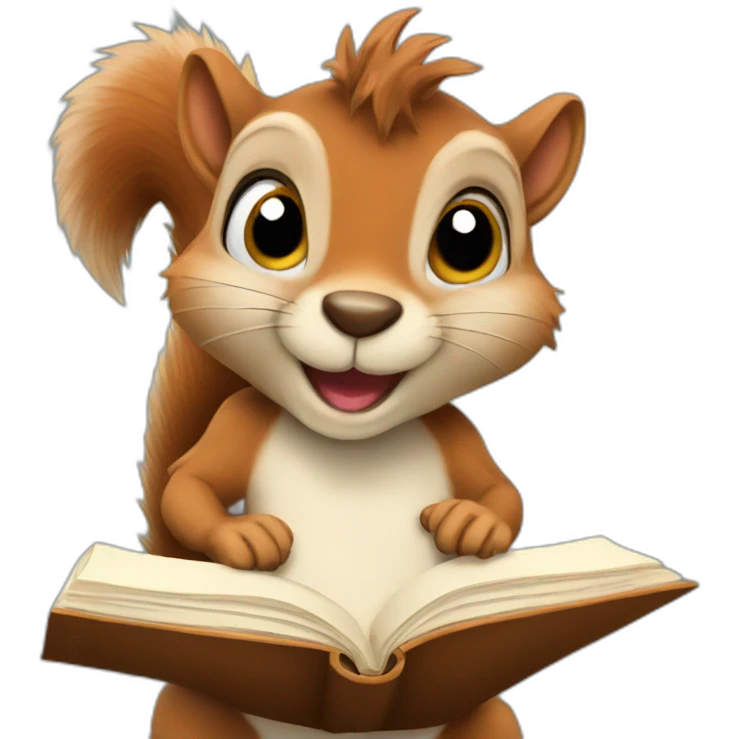 Squirrel with book emoji