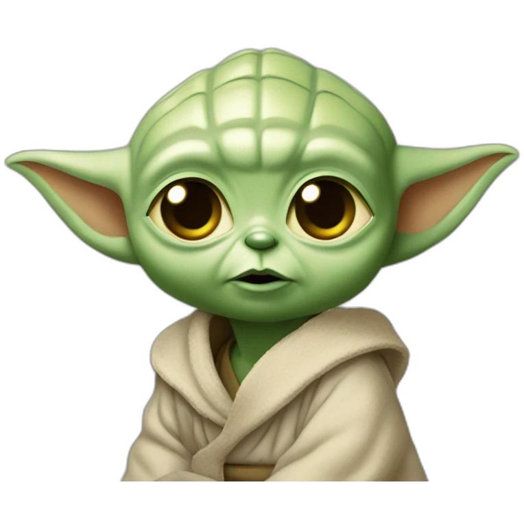 Bébé yoda qui boit une vie  emoji