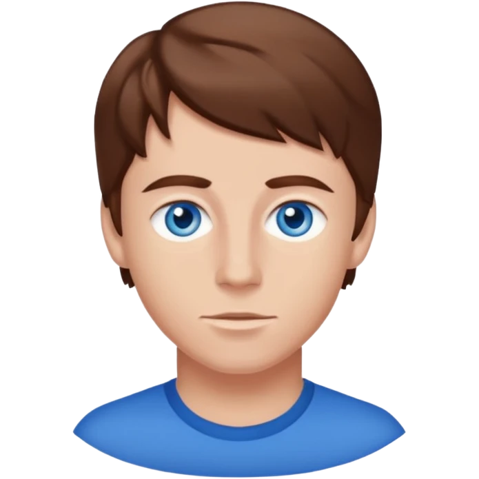 Mikey Graham with blue eyes, brown hair emoji