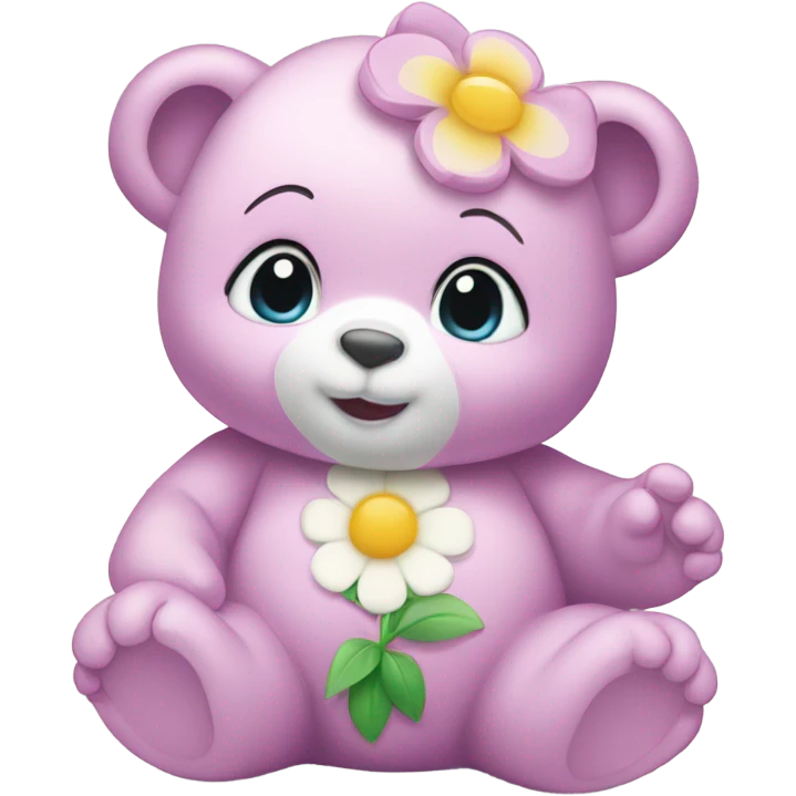 Baby Care Bear with flower on his belly  emoji