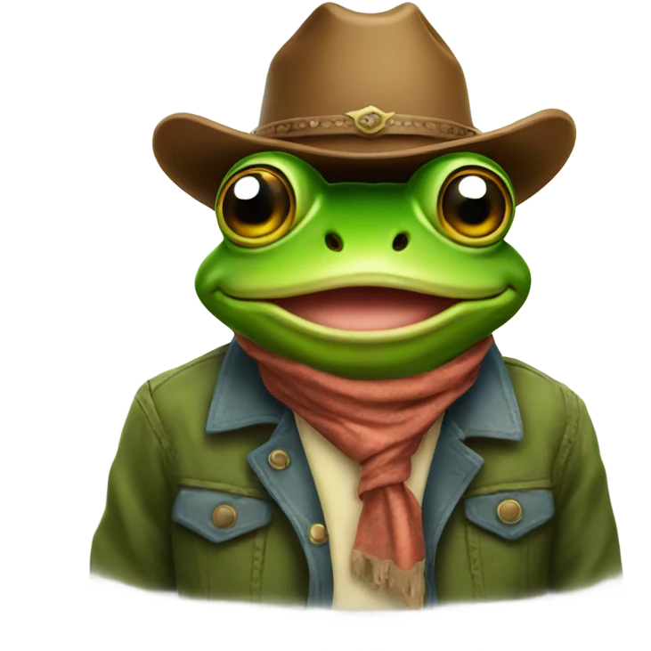 Frog with cowboy hat  emoji