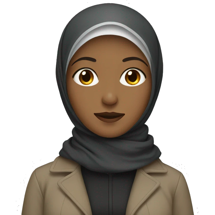 woman with hijab and a coat emoji