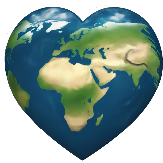 heart shaped earth emoji