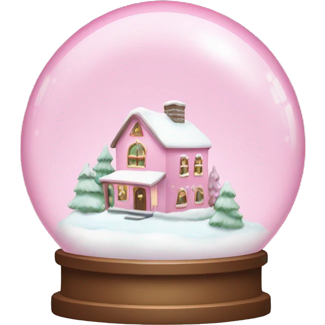 Pastel pink snow globe emoji