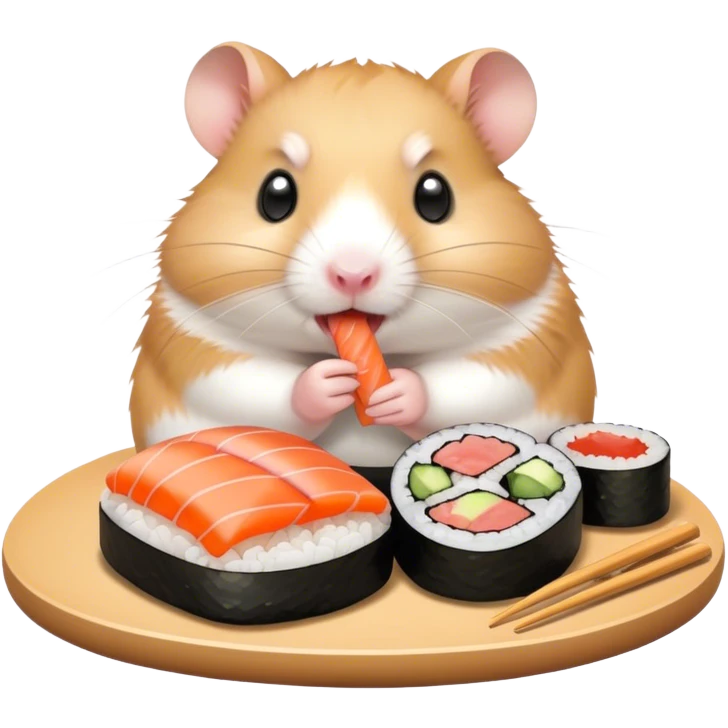 Hamster eating sushi emoji