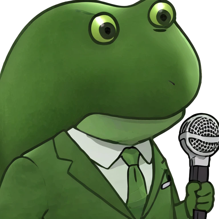 Perot speaking in a forest emoji