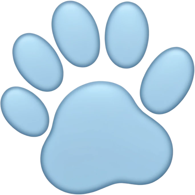 a pastel blue pawprint emoji