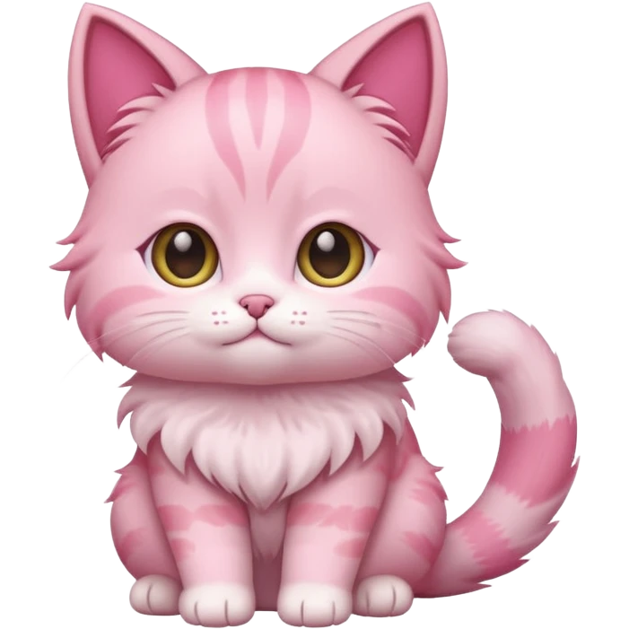 chibi anime pink cat with booty to the screen emoji